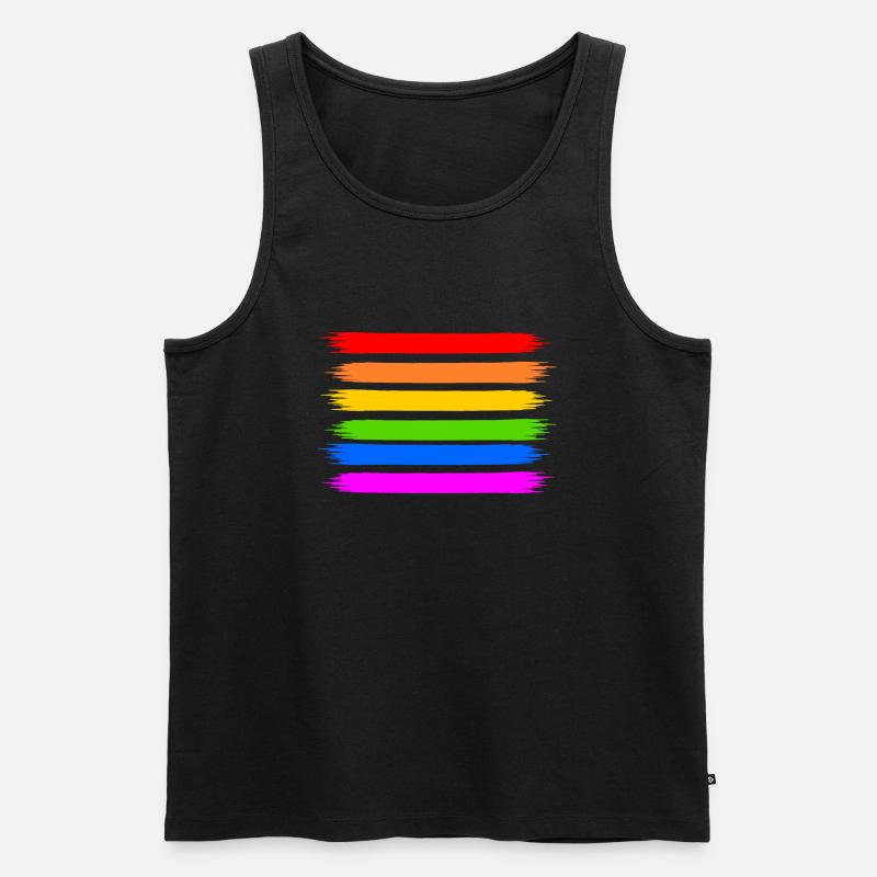 Regenbogen Regenbogenfahne - Männer Premium Bio Tank Top - Schwarz