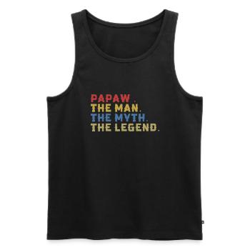 Papa Grand-père disant Papaw L’homme Le mythe La légende - Débardeur bio Premium Homme - noir - Devant - Michal (187cm)