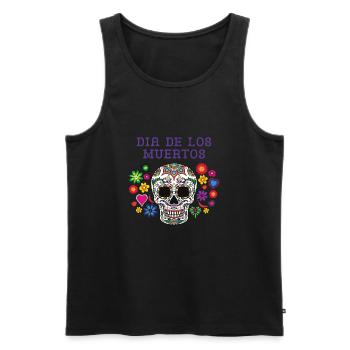 Halloween Dia de los Muertos mexikanische spanische Kokosnuss - Männer Premium Bio Tank Top - Schwarz - Vorne - AI Model Male 178 light (178cm)