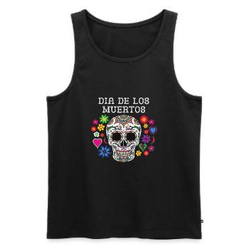 Halloween Dia de los Muertos mexikanische spanische Kokosnuss - Männer Premium Bio Tank Top - Schwarz - Vorne - AI Model Male 178 light (178cm)