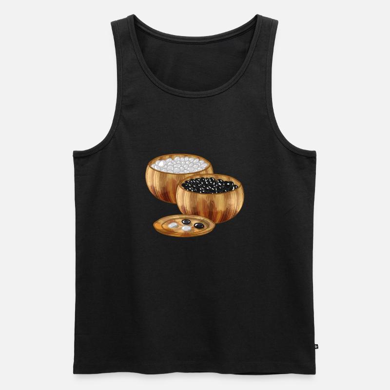 Brettspiel Go Steine - Männer Premium Bio Tank Top - Schwarz
