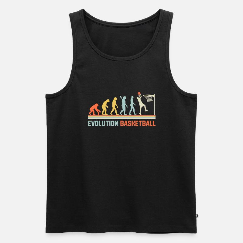 Basketball Evolution - Männer Premium Bio Tank Top - Schwarz