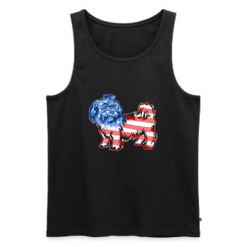 Shih Tzu Shih Tzu Flag - Men's Premium Organic Tank Top - black - Front - AI Model Male 178 light (178cm)
