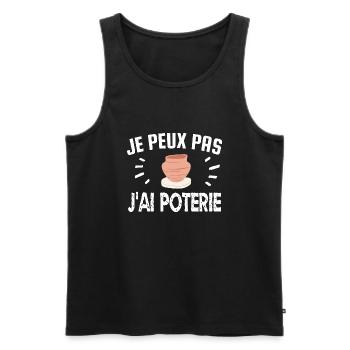 je peux pas j'ai poterie - Débardeur bio Premium Homme - noir - Devant - Michal (187cm)