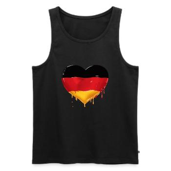 GERMANY HEART GERMANY FLAG GERMANY - Men's Premium Organic Tank Top - black - Front - AI Model Male 178 light (178cm)