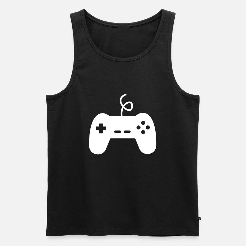 Geek Gamer Videospiel-Konsolen-Controller - Männer Premium Bio Tank Top - Schwarz