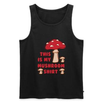 Citation ironique de chasse aux champignons - Débardeur bio Premium Homme - noir - Devant - Michal (187cm)