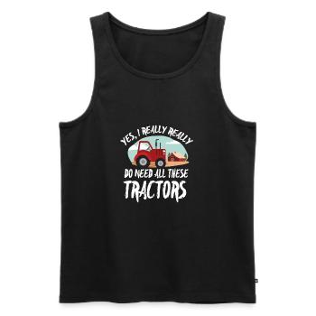 Farmer Shirt-All these Tractors - Männer Premium Bio Tank Top - Schwarz - Vorne - AI Model Male 178 light (178cm)