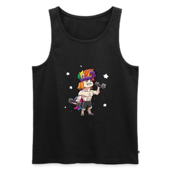 Unicorn Gym Fitness - Men's Premium Organic Tank Top - black - Front - Michal (187cm)