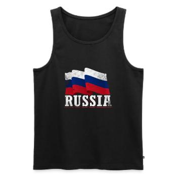Drapeau de la Russie - Débardeur bio Premium Homme - noir - Devant - AI Model Male 178 light (178cm)