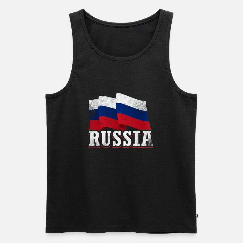 Russland Flagge - Männer Premium Bio Tank Top - Schwarz