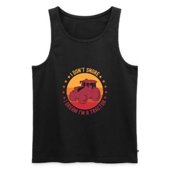 Ich schnarche nicht, ich träume, dass ich ein Traktor bin - Männer Premium Bio Tank Top - Schwarz - Vorne - AI Model Male 178 light (178cm)
