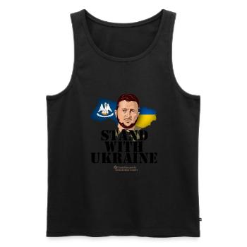 Ukraine Louisiane Volodymyr Zelenskyj - Débardeur bio Premium Homme - noir - Devant - AI Model Male 178 light (178cm)