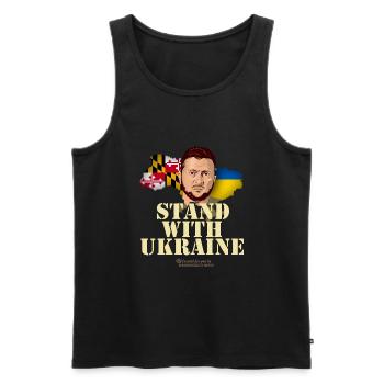 Ukraine Maryland - Débardeur bio Premium Homme - noir - Devant - AI Model Male 178 light (178cm)