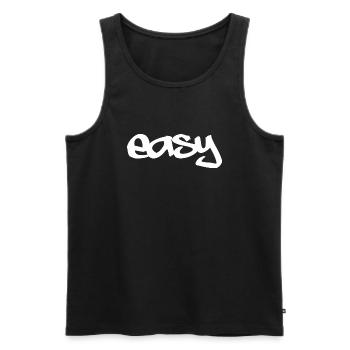 easy - Männer Premium Bio Tank Top - Schwarz - Vorne - AI Model Male 178 light (178cm)