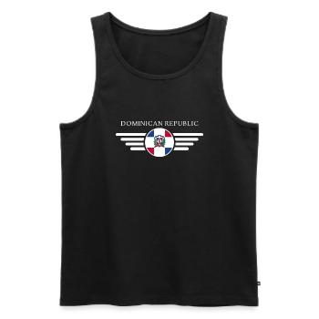 J’aime la République dominicaine Design T-Shirt - Débardeur bio Premium Homme - noir - Devant - Michal (187cm)
