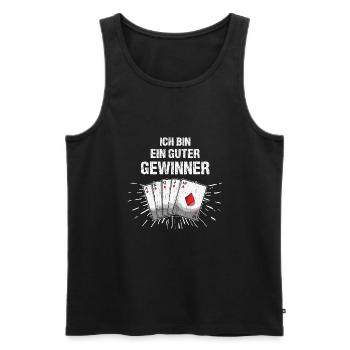 Shirt für Karten Spieler - Karten spielen - Männer Premium Bio Tank Top - Schwarz - Vorne - Michal (187cm)