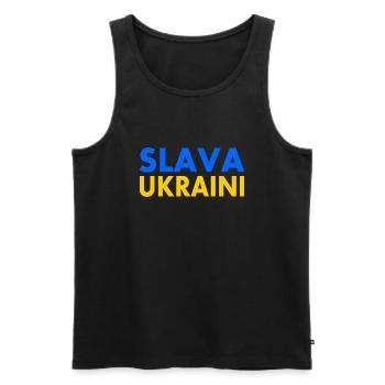 Slava ukraini - Männer Premium Bio Tank Top - Schwarz - Vorne - AI Model Male 178 light (178cm)