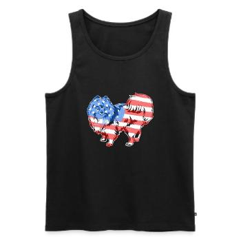 Pomeranian Pomeranian Flag - Men's Premium Organic Tank Top - black - Front - Michal (187cm)
