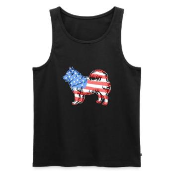 Samoyed Samoyed Flag - Men's Premium Organic Tank Top - black - Front - Michal (187cm)