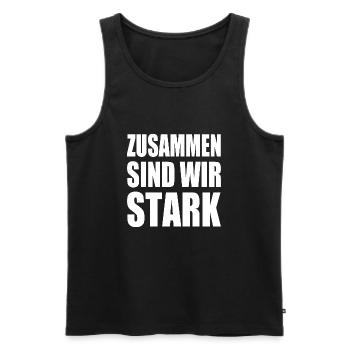 zusammen sind wir stark - Männer Premium Bio Tank Top - Schwarz - Vorne - Michal (187cm)