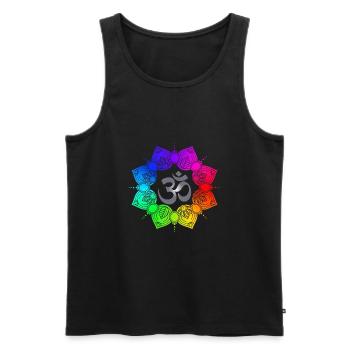 OM Mandala Yoga Meditation Buddhism Gift Idea - Men's Premium Organic Tank Top - black - Front - Michal (187cm)