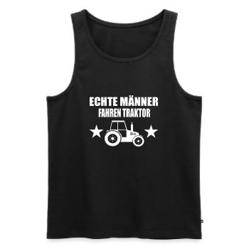Traktor - Männer Premium Bio Tank Top - Schwarz - Vorne - Michal (187cm)