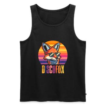 Retro Fuchs Tanzturnier Discofox Style - Männer Premium Bio Tank Top - Schwarz - Vorne - Michal (187cm)