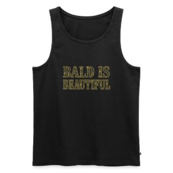 Soldier Bald Gift Idea Bald Is Beautiful - Men's Premium Organic Tank Top - black - Front - AI Model Male 178 light (178cm)