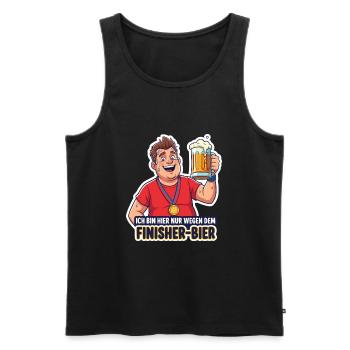 Finisher-Bier - Männer Premium Bio Tank Top - Schwarz - Vorne - AI Model Male 178 light (178cm)