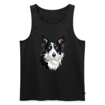 Border Collie - Männer Premium Bio Tank Top - Schwarz - Vorne - Michal (187cm)
