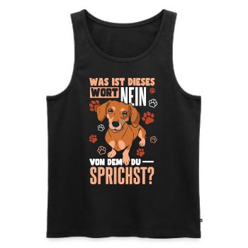 Dachshund Sprüche & Geschenke Dackel - Männer Premium Bio Tank Top - Schwarz - Vorne - Michal (187cm)