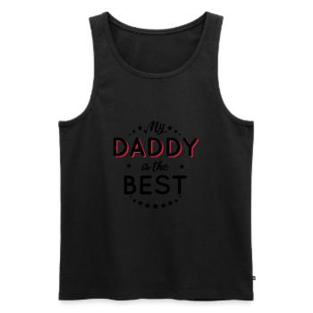 Papa - Mein Papa ist der Beste - Männer Premium Bio Tank Top - Schwarz - Vorne - Michal (187cm)