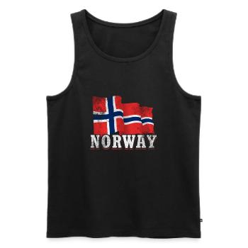 Norvège Drapeau - Débardeur bio Premium Homme - noir - Devant - AI Model Male 178 light (178cm)