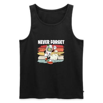 Vintage Retro Party Never Forget 80s 90s - Men's Premium Organic Tank Top - black - Front - Michal (187cm)