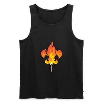 Boy Scout Lily Fleur De Lis Campfire Gift - Men's Premium Organic Tank Top - black - Front - AI Model Male 178 light (178cm)