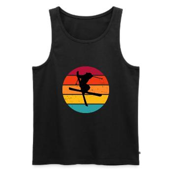 Slopestyle Freestyle Ski Herren Ski Freestyle - Männer Premium Bio Tank Top - Schwarz - Vorne - AI Model Male 178 light (178cm)