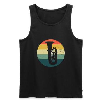 Tuba Instrument à vent Tuba Musique à vent Tuba - Débardeur bio Premium Homme - noir - Devant - Michal (187cm)