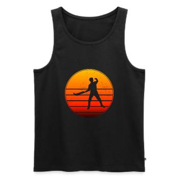 Herren Damen Pelota Pelota vasca Jai Alai Basque P - Männer Premium Bio Tank Top - Schwarz - Vorne - AI Model Male 178 light (178cm)