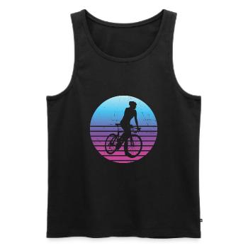 Cycliste de route masculin Vélo de route Vélo de route Cyclisme de route Cyclisme de route - Débardeur bio Premium Homme - noir - Devant - Michal (187cm)