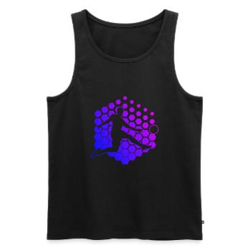 Fussballer Damen Fussball Fussballspielen Herren - Männer Premium Bio Tank Top - Schwarz - Vorne - Michal (187cm)