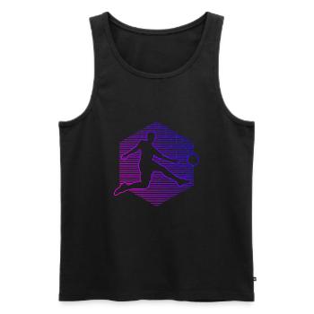 Men's Football Footballers Playing Football - Men's Premium Organic Tank Top - black - Front - Michal (187cm)