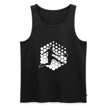 Fussball Damen Fussballspieler Fussballspielen - Männer Premium Bio Tank Top - Schwarz - Vorne - Michal (187cm)