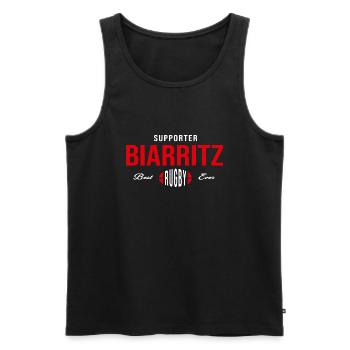 Rugby Biarritz supporter rugby BO - Débardeur bio Premium Homme - noir - Devant - AI Model Male 178 light (178cm)