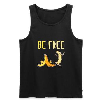 Be Free Funny Naked Cute Banana Fruit - Men's Premium Organic Tank Top - black - Front - AI Model Male 178 light (178cm)