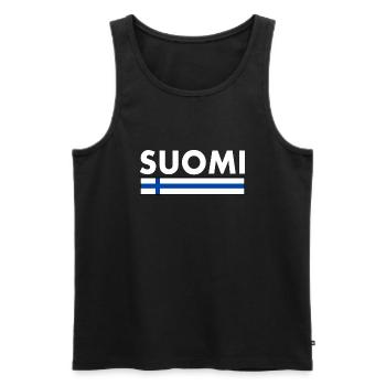 Suomi - Débardeur bio Premium Homme - noir - Devant - AI Model Male 178 light (178cm)