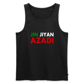 jin jiyan azadi women life freedom - Débardeur bio Premium Homme - noir - Devant - Michal (187cm)
