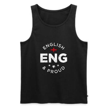 English and Proud - Men's Premium Organic Tank Top - black - Front - AI Model Male 178 light (178cm)