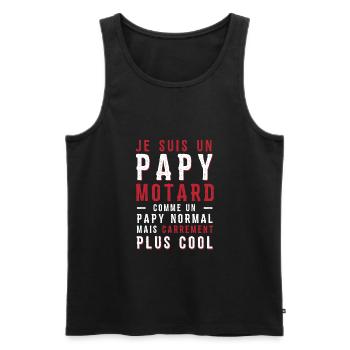 papys mortards, papi cool, papy motard - Débardeur bio Premium Homme - noir - Devant - Michal (187cm)