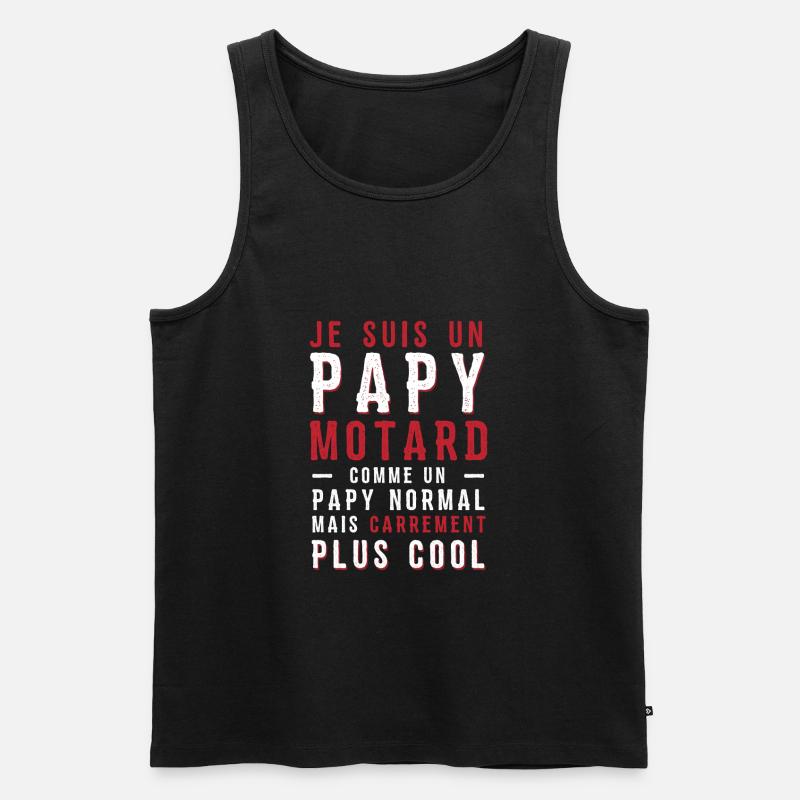 papys mortards, papi cool, papy motard - Débardeur bio Premium Homme - noir